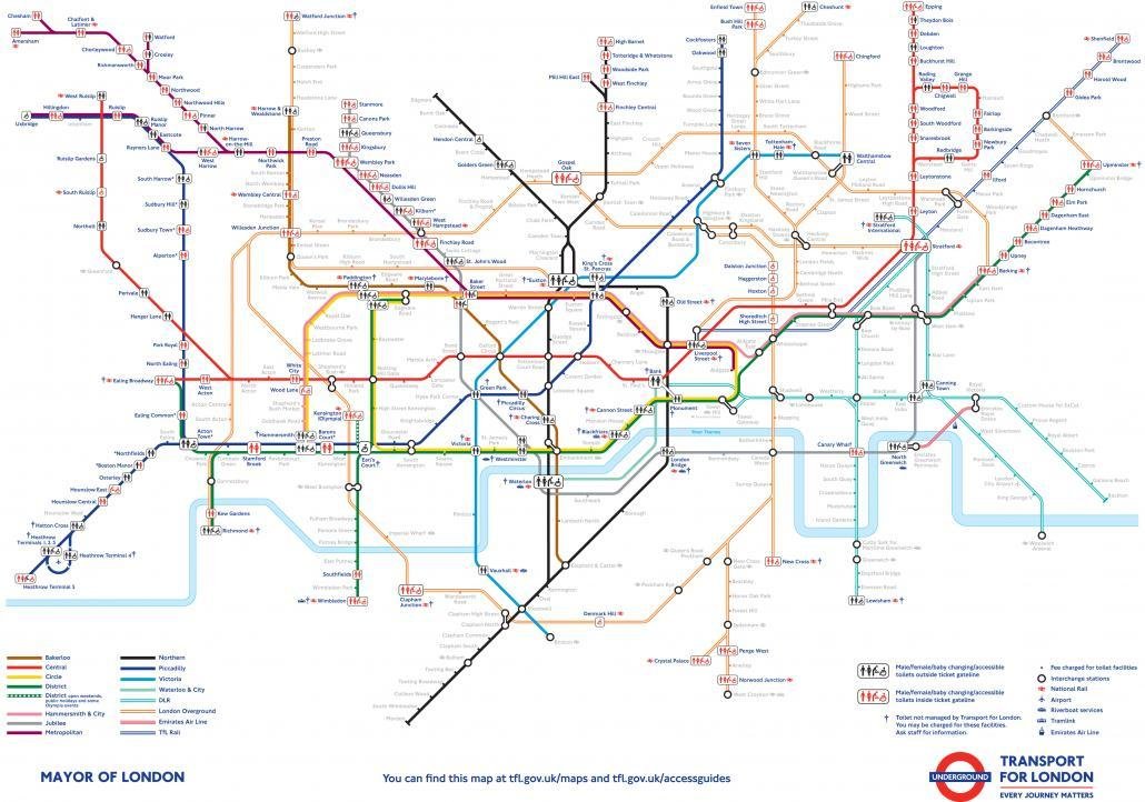 London Tube Toilets Map 2015