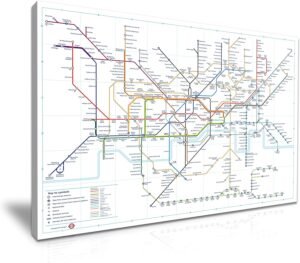 London Tube Map 2016 Stretched Canvas Wall Art Picture Print 76x50cm