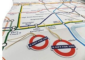 London Underground Tube Map Wrapping Paper and Tags Souvenir Giftwrap