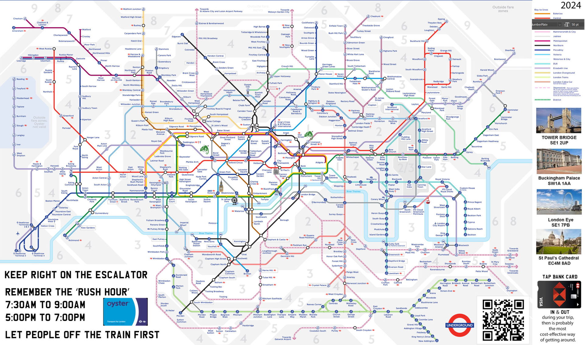 London Tube Map 2024 download