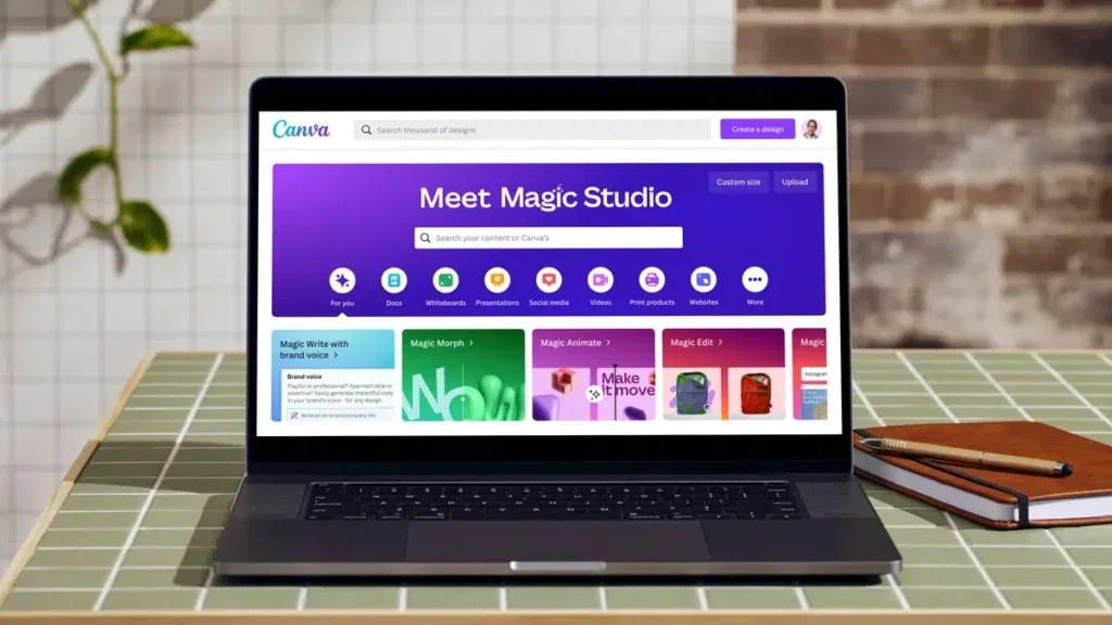 A laptop with Canva loaded: top 10 Canva tips for creators from Chameleon Web Services